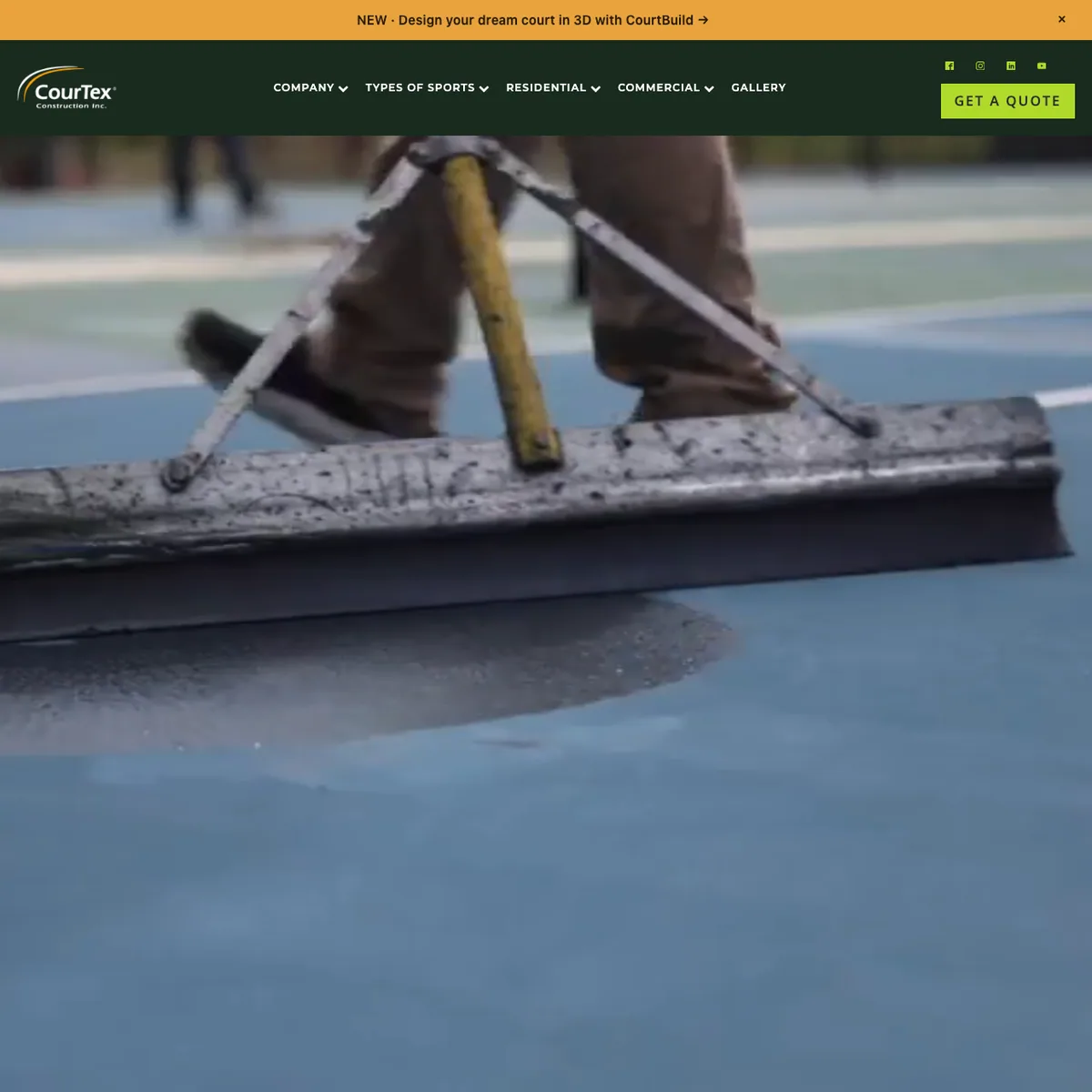 The CourTex Construction website home page