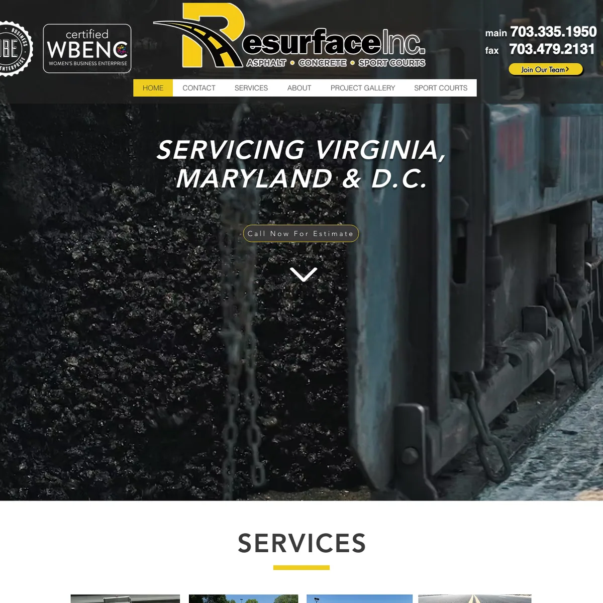 The Resurface Inc website home page