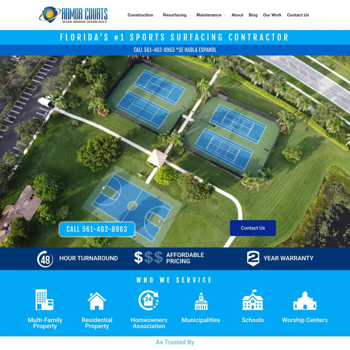 The Armor Courts website home page
