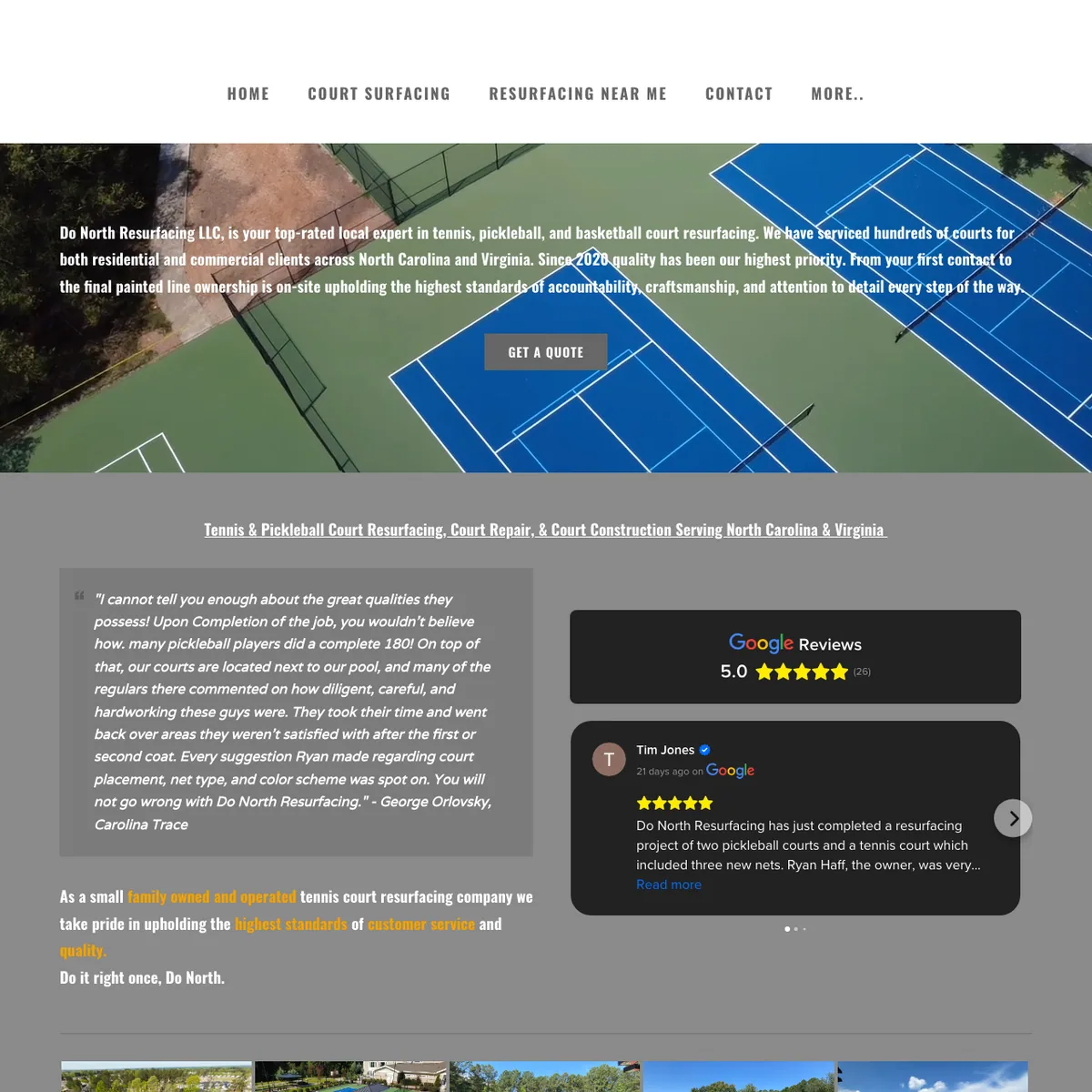 The Do North Resurfacing LLC website home page