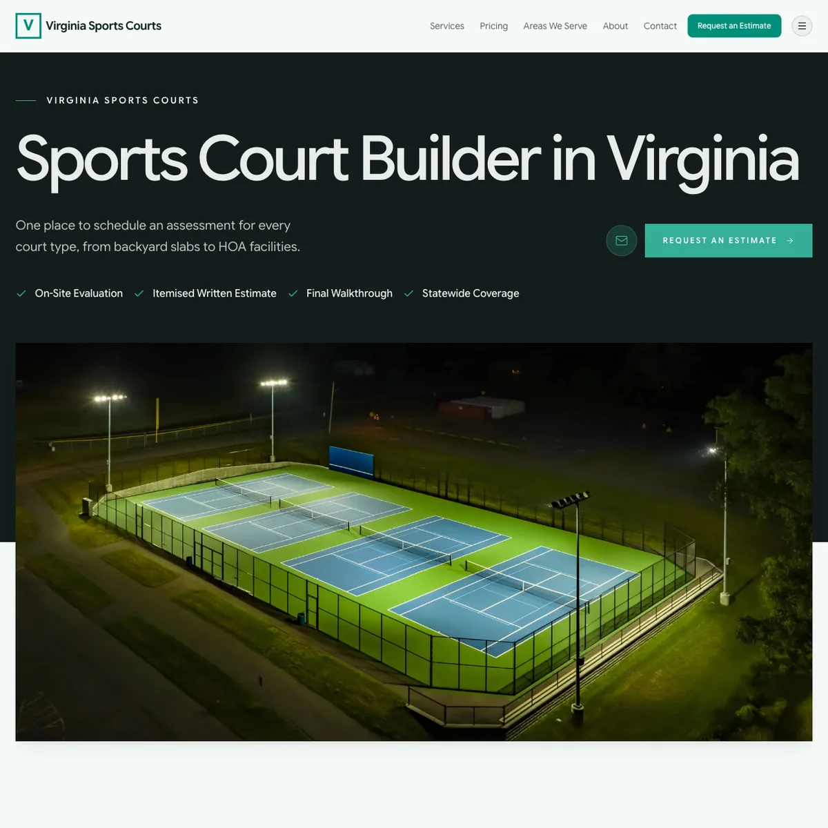 The Virginia Sports Courts website home page