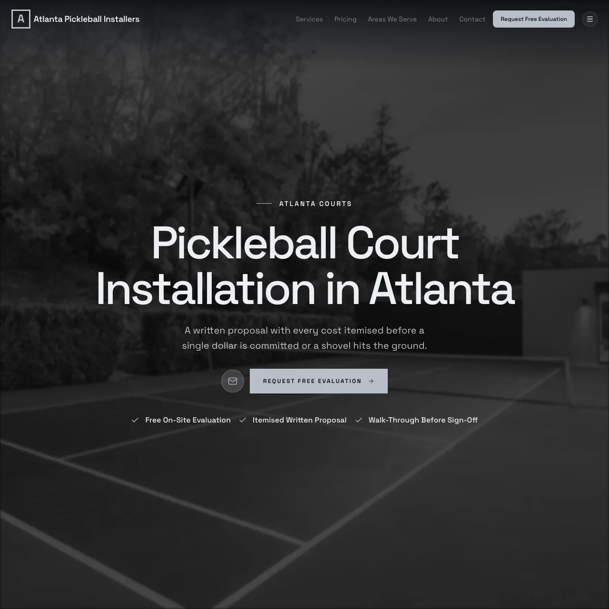 The Atlanta Pickleball Installers website home page