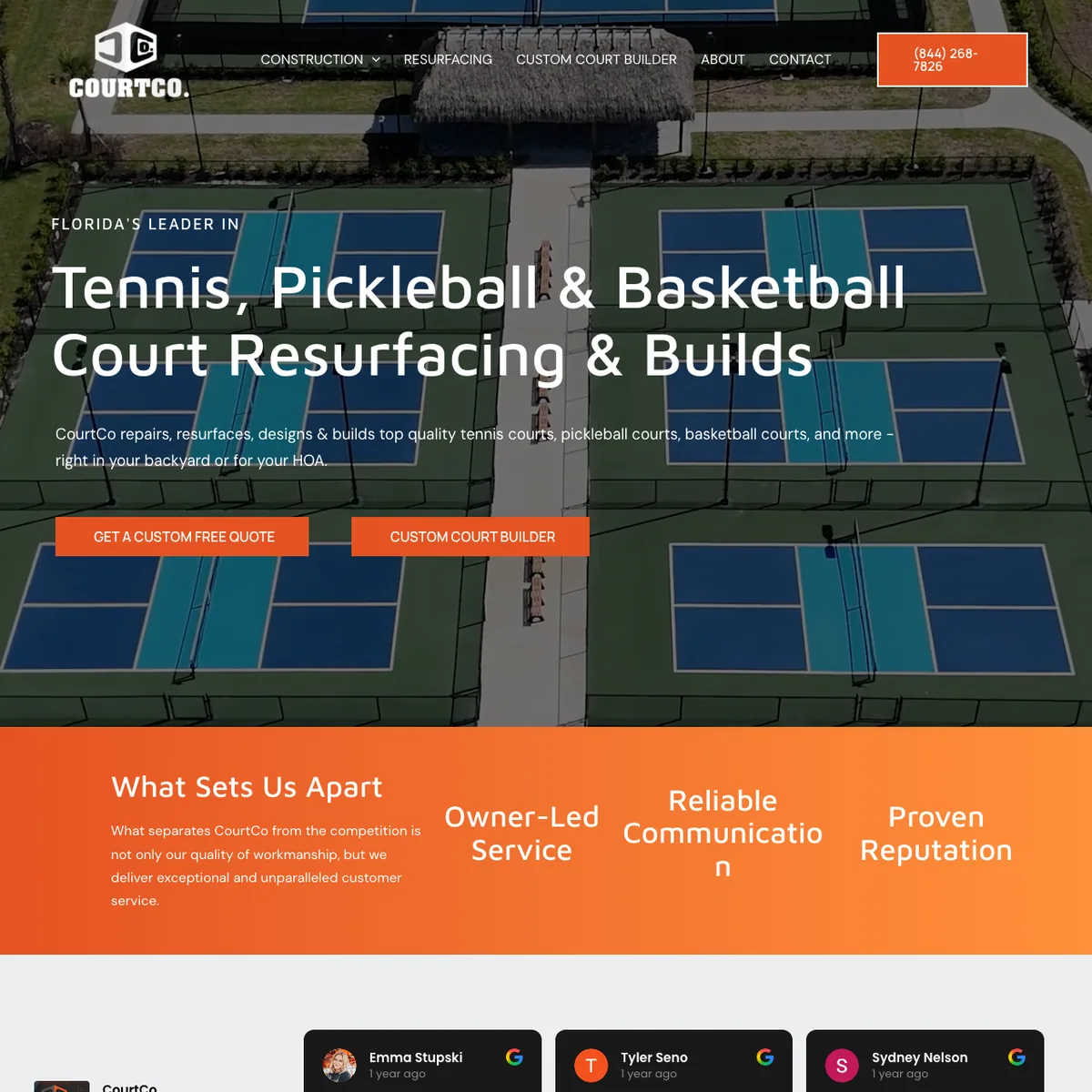 The CourtCo website home page