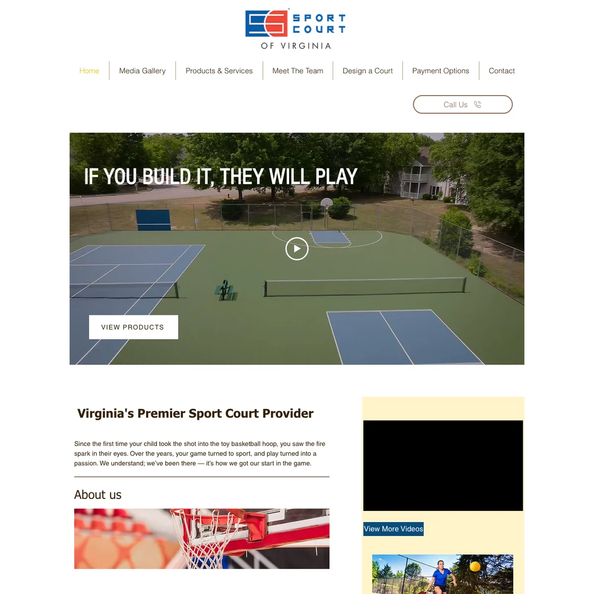 The Sport Court of Virginia website home page