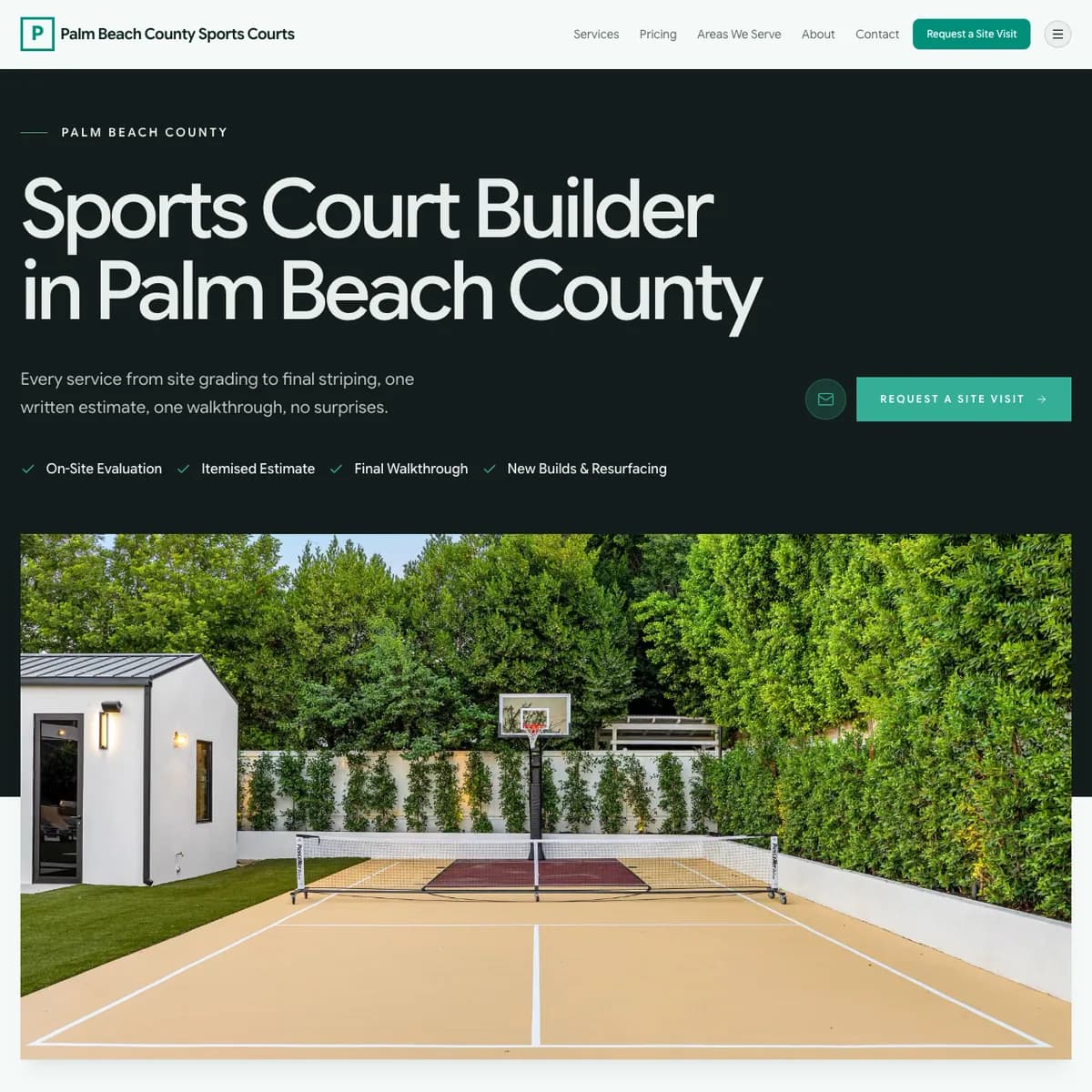 The Palm Beach County Sports Courts website home page