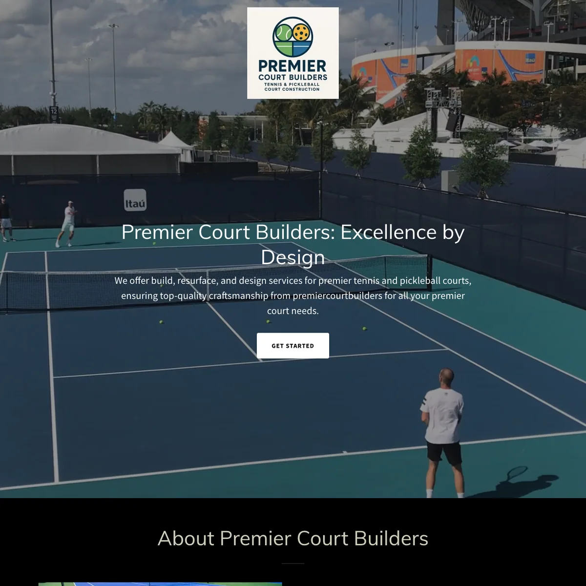 The Premier Court Builders website home page