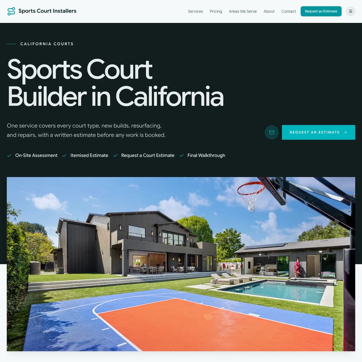 The Sports Court Installers website home page