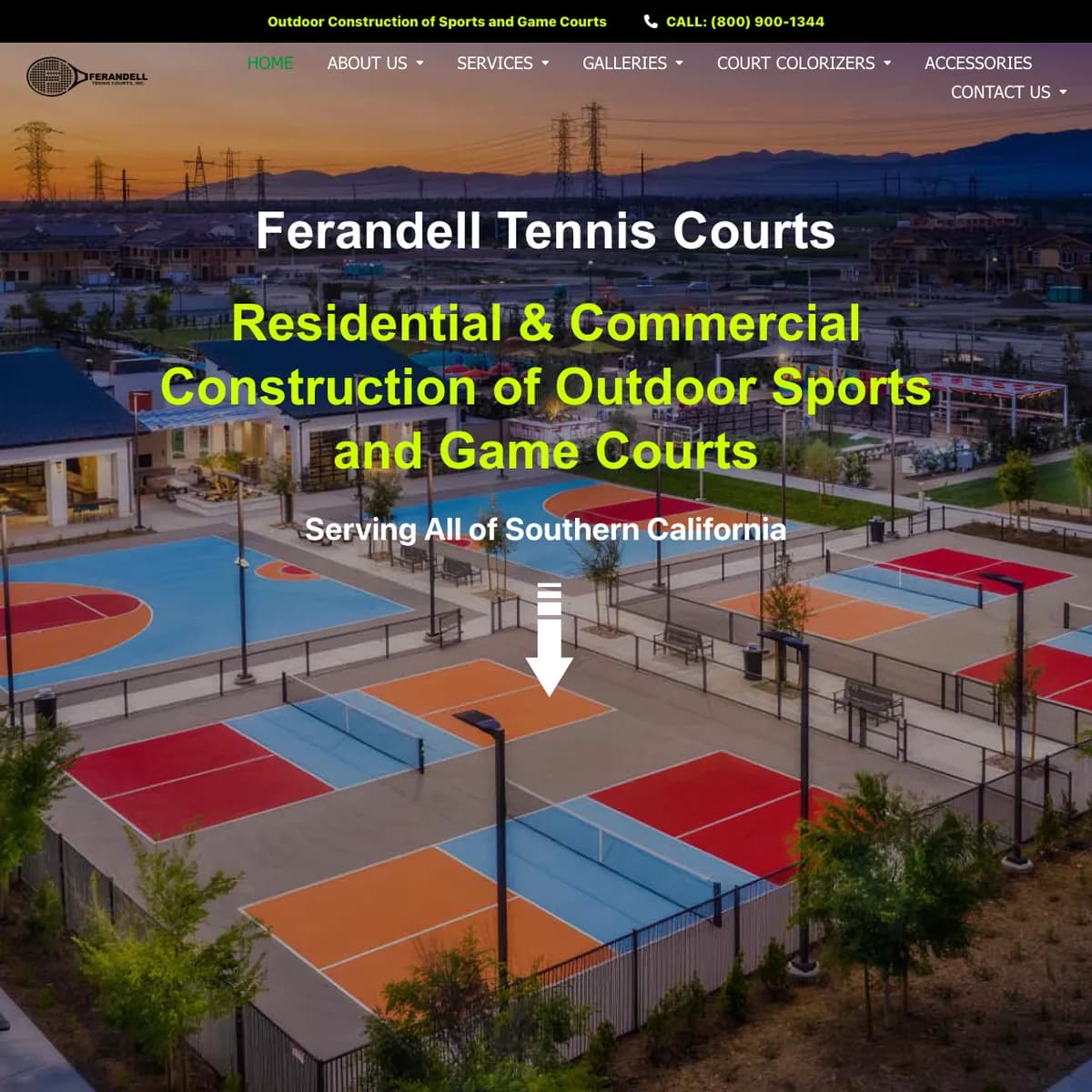 The Ferandell Tennis Courts website home page